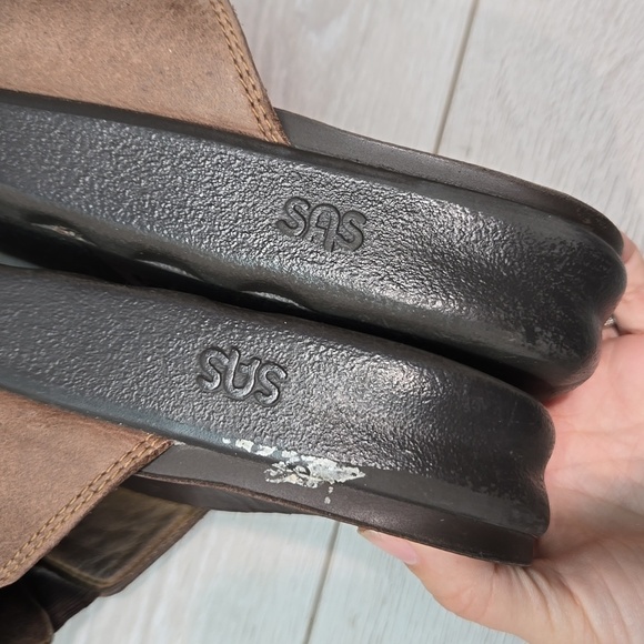 SAS Mens Voyage Leather Wedge Sandals Slide  shoes sz 10.5M - Picture 12 of 15